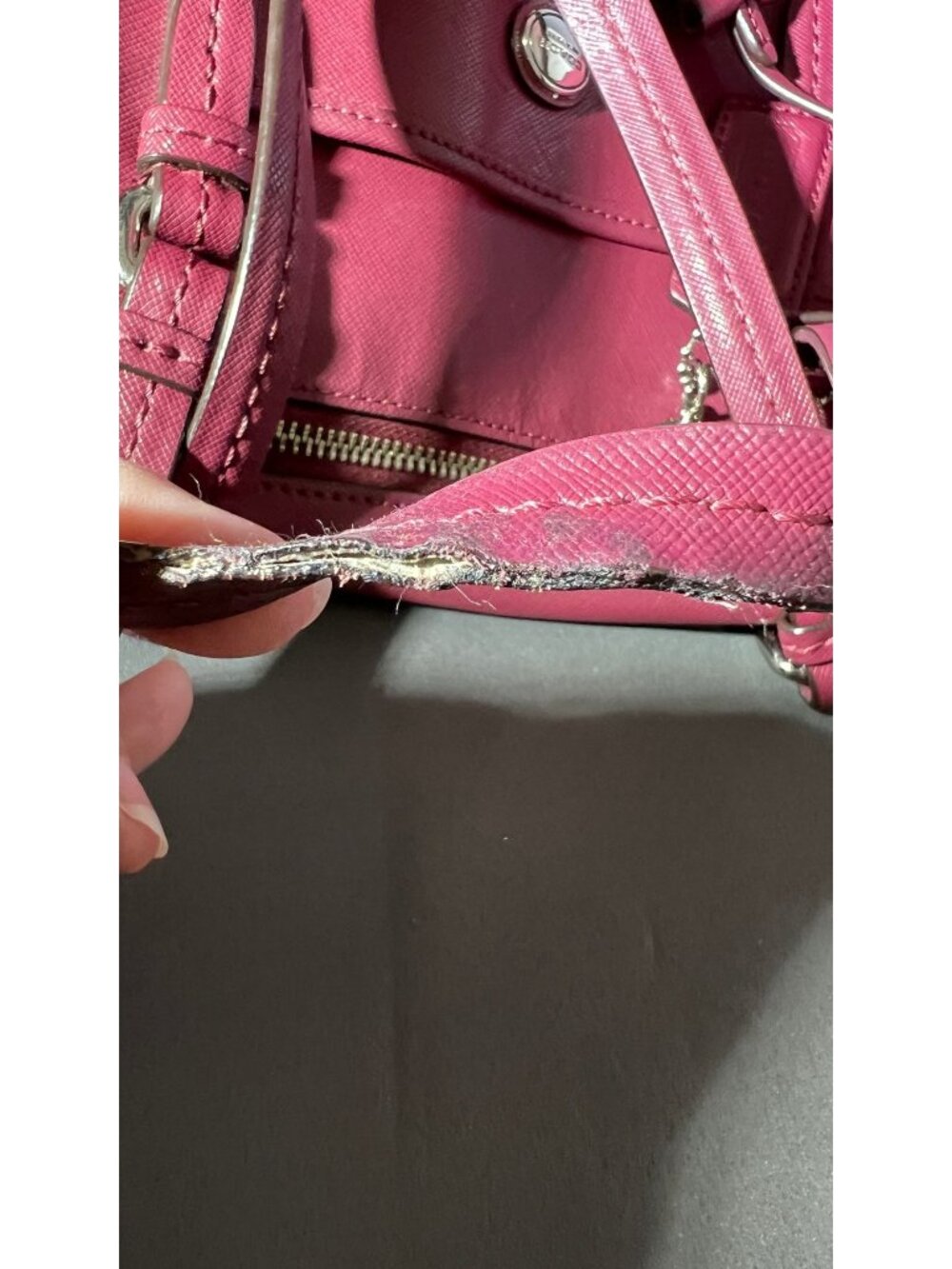 DAMAGED! Coach Peyton Leather Nancy Satchel Bag In Merlot E1492-F31403 - Picture 12 of 16